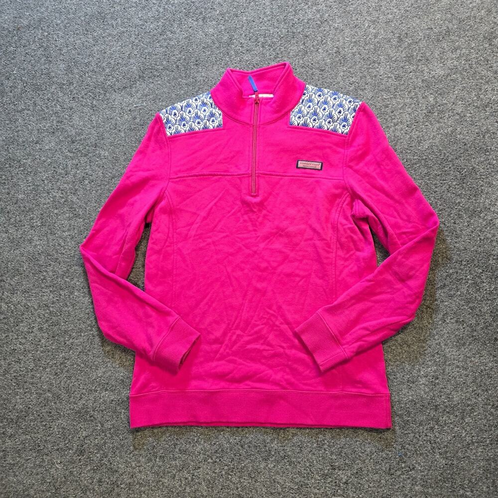 Vineyard Vines Sweater Women Size Pink 1/4 Zip Long Sleeve Casual Preppy Comfort